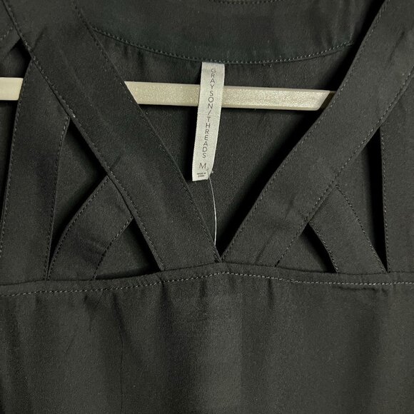 Grayson Threads Blouse NWT in Black Size M - Picture 2 of 5